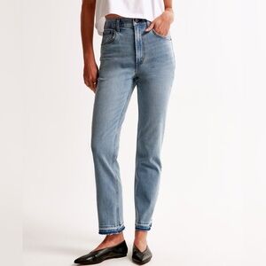 Abercrombie & Fitch Ultra High Rise Ankle Straight Jean Let Down Hem 27 Short Y2